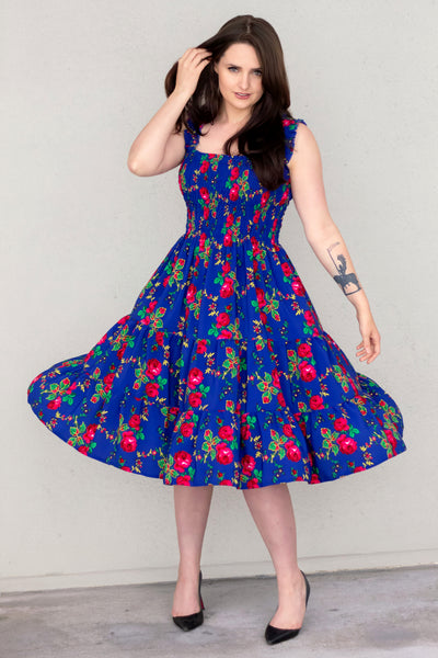 Nela Blue Rose Dress