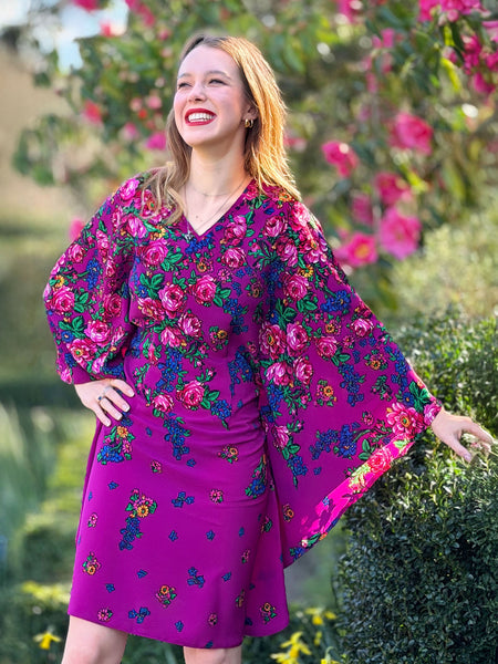 Helena Purple Folk Dress