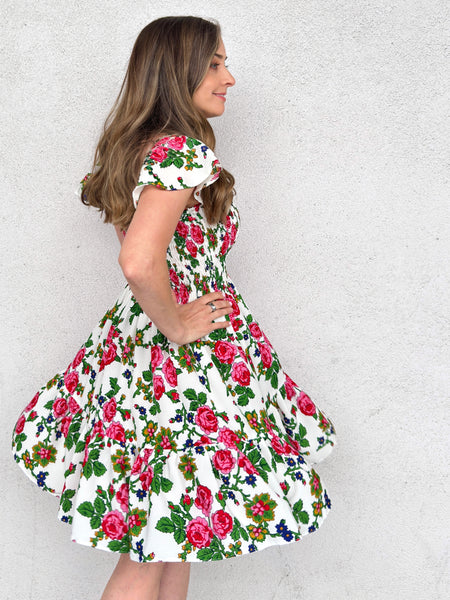 Sandra White Rose Folk Dress