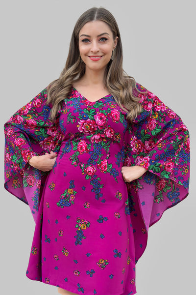 Helena Purple Folk Dress
