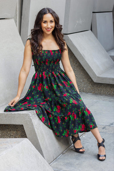 Daniela Black Rose Dress