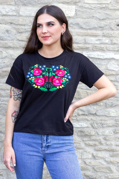 Maria Black Rose Folk T-shirt