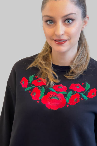 Embroidered Poppy Sweatshirt M/L