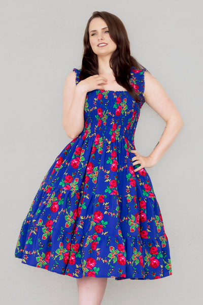 Nela Blue Rose Dress