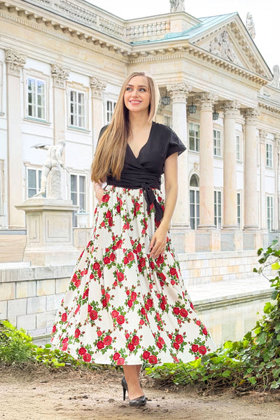 Anna White Folk Maxi Skirt