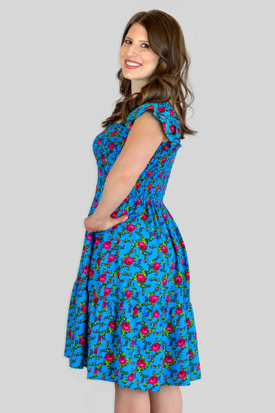 Magda Turquoise Folk Dress