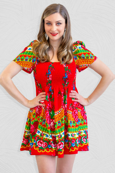 Jessica Red Mini Dress Top