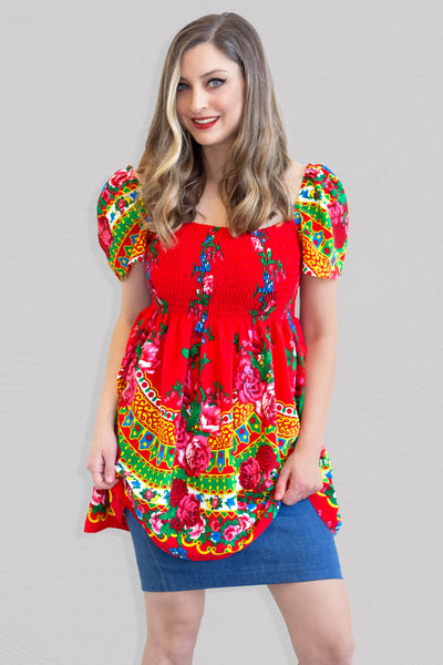 Jessica Red Mini Dress Top