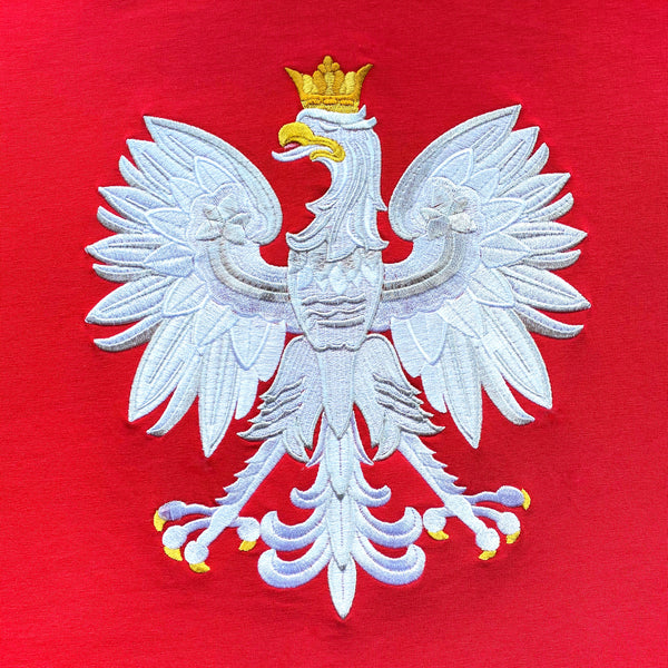 Red Embroidered Polish Eagle Tee
