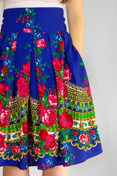 Annette Slavic Blue Folk Skirt