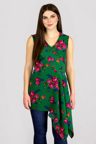 Zofia Sleeveless Green Top