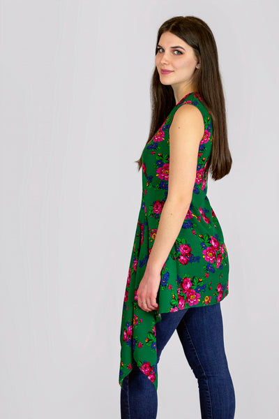 Zofia Sleeveless Green Top